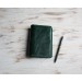 Green leather field notes cover