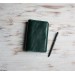 Green leather field notes cover