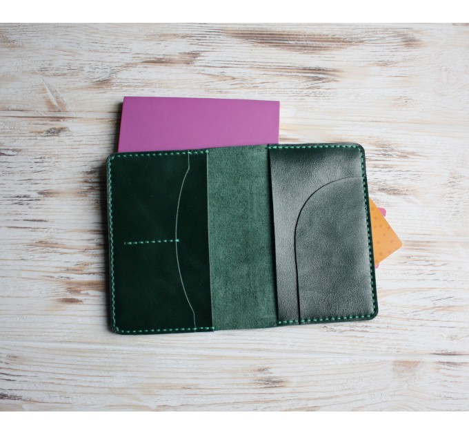 Green leather field notes cover