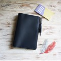 Navy blue leather A5 Hobonichi cover
