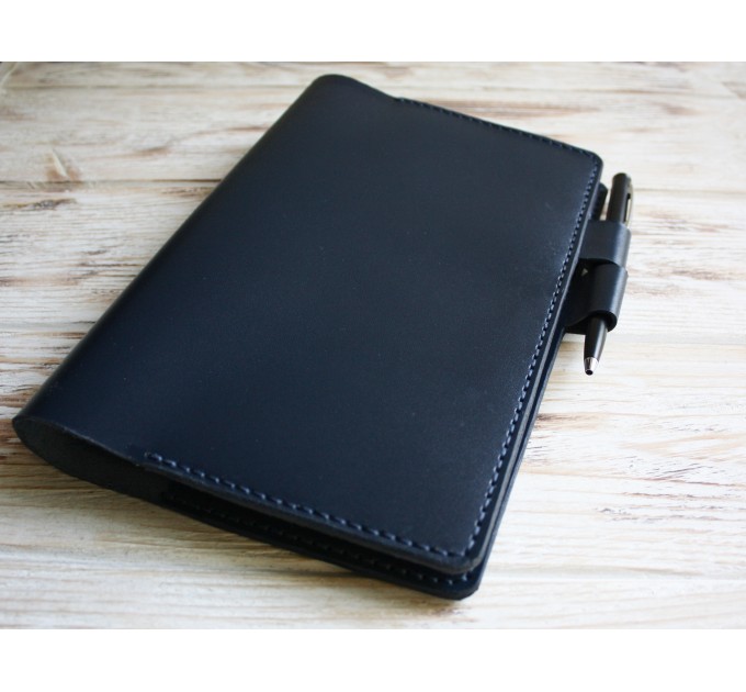 Navy blue leather A5 Hobonichi cover