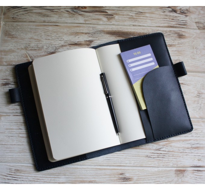 Navy blue leather A5 Hobonichi cover