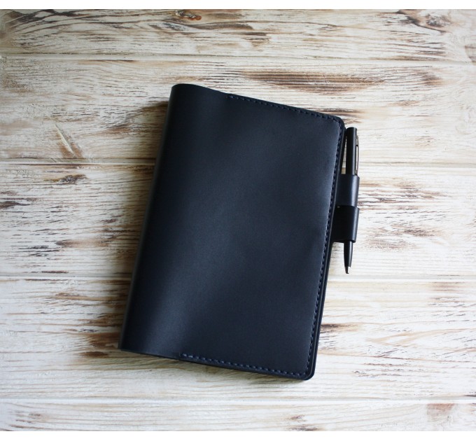 Navy blue leather A5 Hobonichi cover