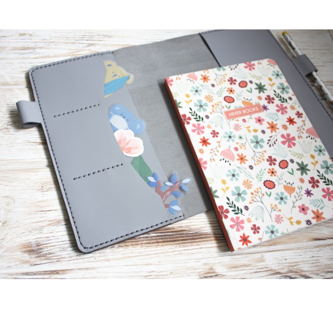 Light gray leather Hobonichi cover A5
