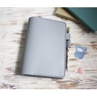Light gray leather Hobonichi cover A5
