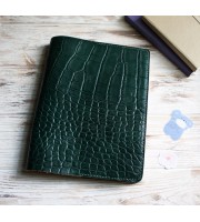 Green croco leather Hobonichi cover A5