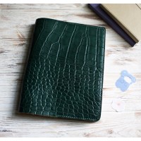 Green croco leather Hobonichi cover A5