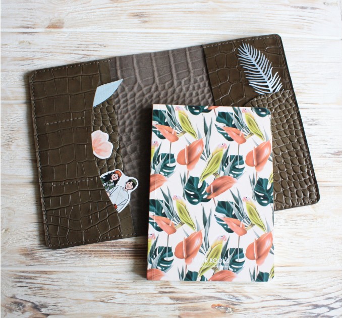 Green croco leather Hobonichi cover A5