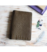 Khaki croco leather Hobonichi cover A5