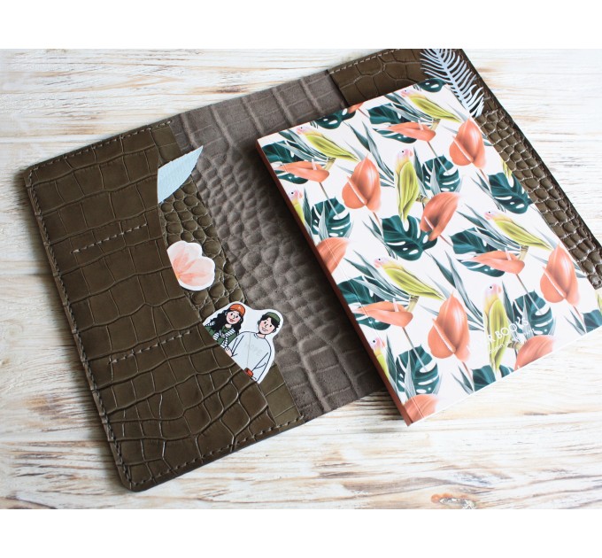 Khaki croco leather Hobonichi cover A5