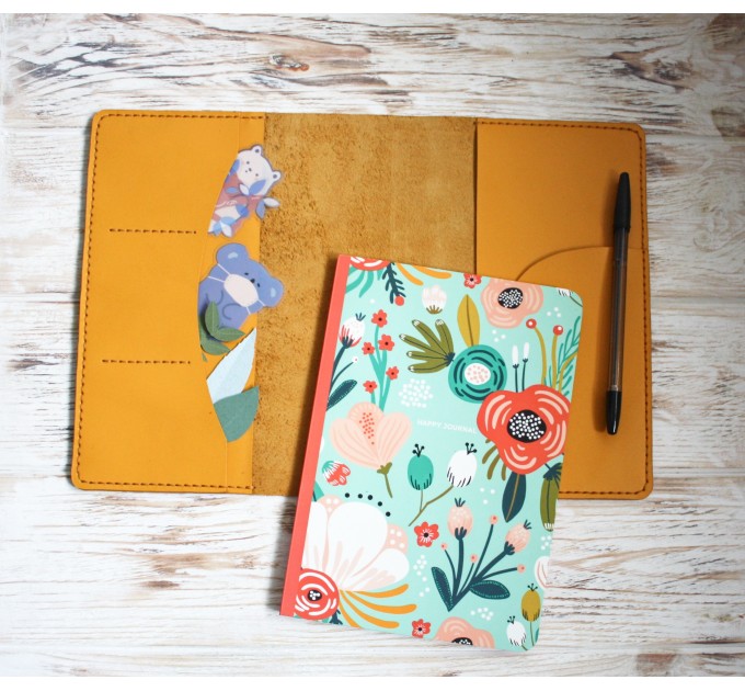 Yellow leather Hobonichi cover A5