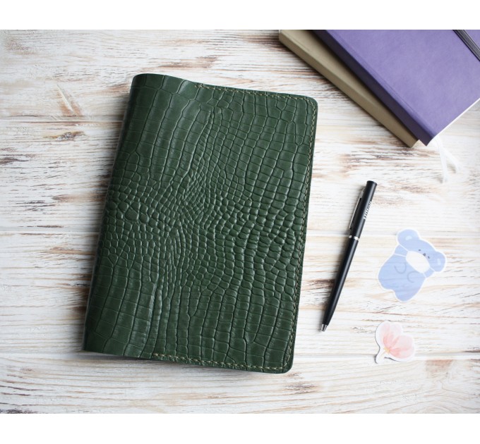 Olive croco leather Hobonichi cover A5