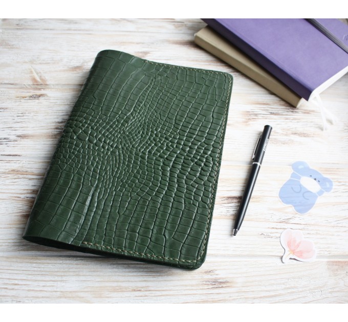 Olive croco leather Hobonichi cover A5
