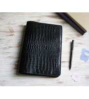 Black croco leather Hobonichi cover A5