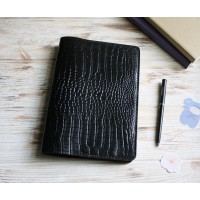 Black croco leather Hobonichi cover A5
