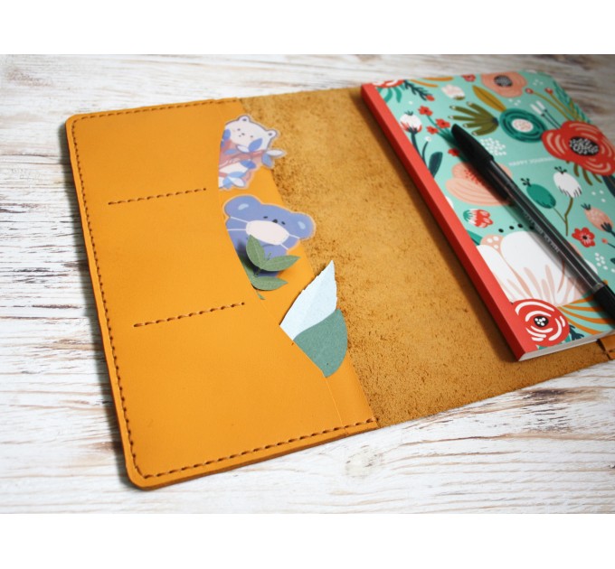 Yellow leather Hobonichi cover A5