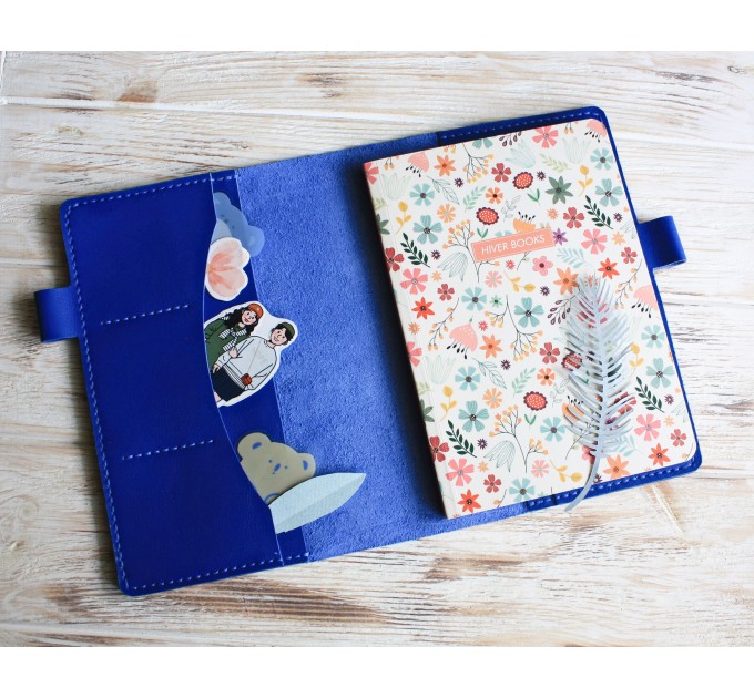 Sapphire blue leather Hobonichi cover A5