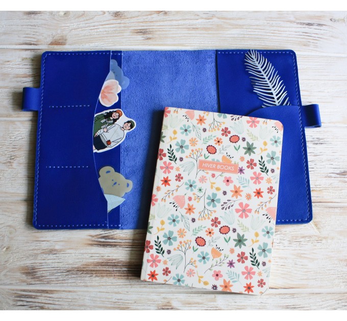 Sapphire blue leather Hobonichi cover A5