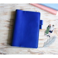 Sapphire blue leather Hobonichi cover A5