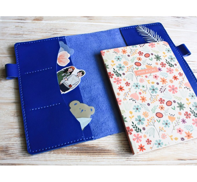 Sapphire blue leather Hobonichi cover A5