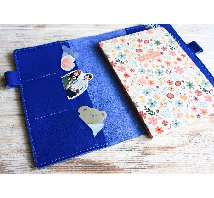 Sapphire blue leather Hobonichi cover A5
