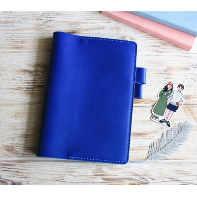 Sapphire blue leather Hobonichi cover A5