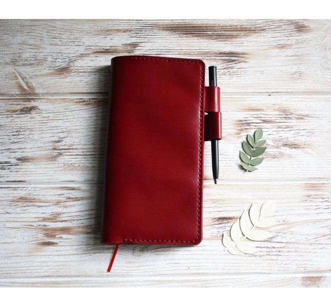 Cranberry red leather Hobonichi Weeks cover