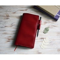 Cranberry red leather Hobonichi Weeks cover