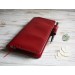 Cranberry red leather Hobonichi Weeks cover