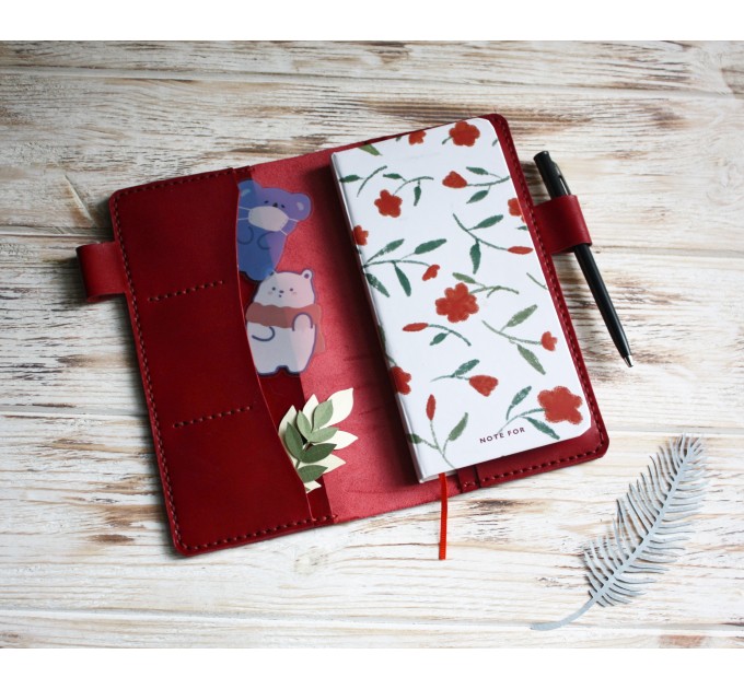 Cranberry red leather Hobonichi Weeks cover