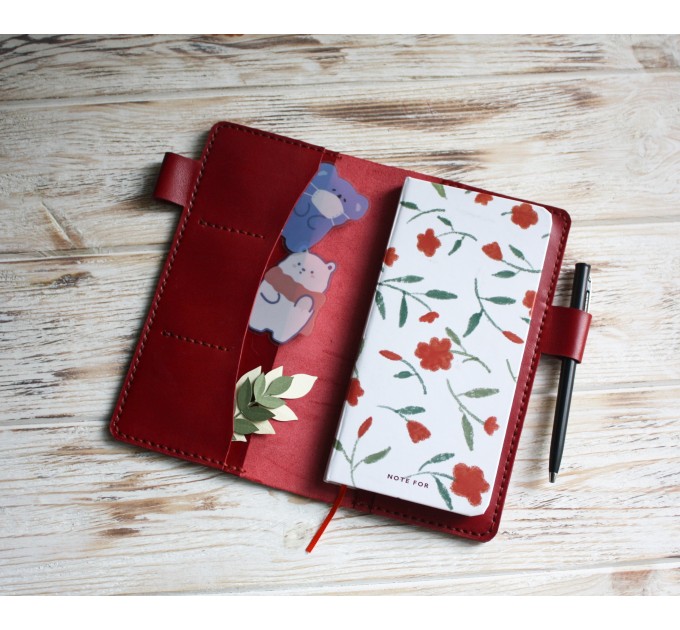 Cranberry red leather Hobonichi Weeks cover