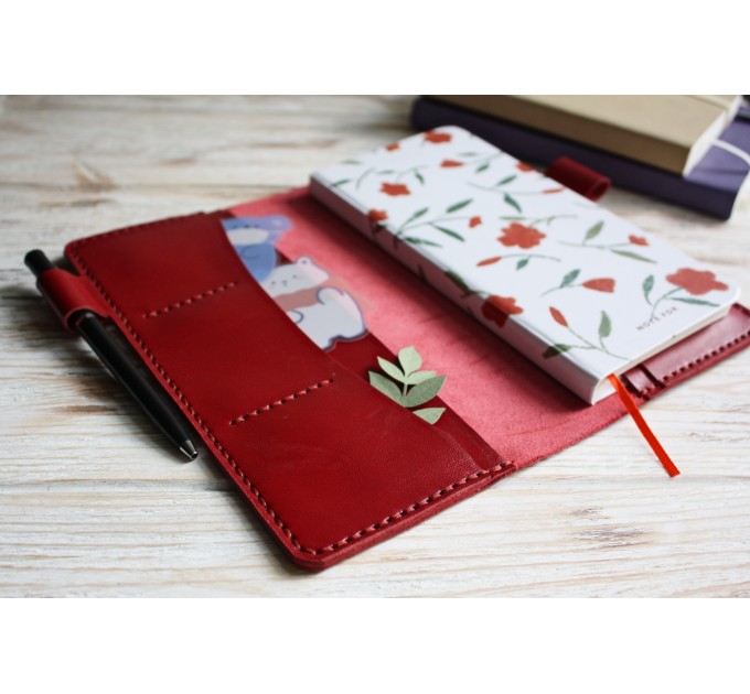 Cranberry red leather Hobonichi Weeks cover