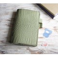 Olive green leather Hobonichi cover A5