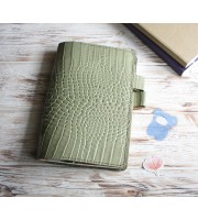 Olive green leather Hobonichi cover A5