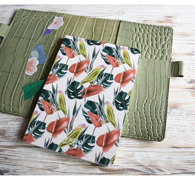 Olive green leather Hobonichi cover A5