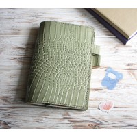 Olive green leather Hobonichi cover A5