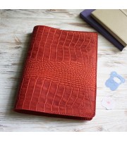 Red croco leather Hobonichi cover A5