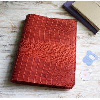 Red croco leather Hobonichi cover A5