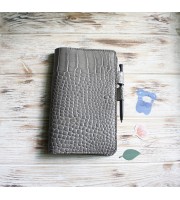 Gray croco leather Hobonichi cover A5