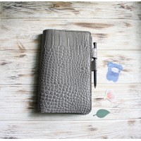 Gray croco leather Hobonichi cover A5