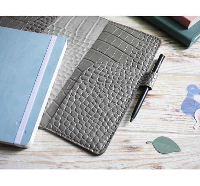 Gray croco leather Hobonichi cover A5