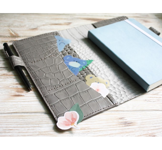 Gray croco leather Hobonichi cover A5