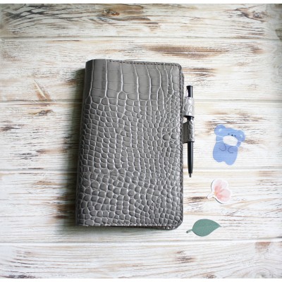 Gray croco leather Hobonichi cover A5