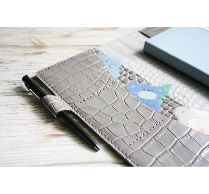 Gray croco leather Hobonichi cover A5