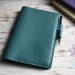 Teal leather A5 Hobonichi cousin cover