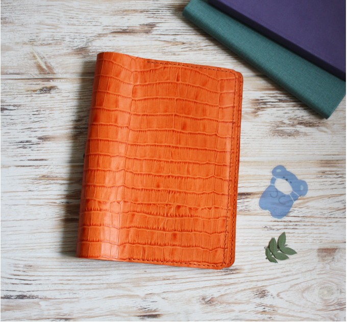 Pumpkin croco leather Hobonichi cover A5