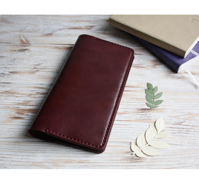 Burgundy leather Hobonichi Weeks cover