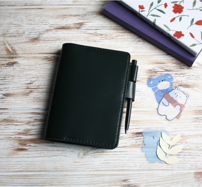 Dark green leather a6 Hobonichi Techo cover