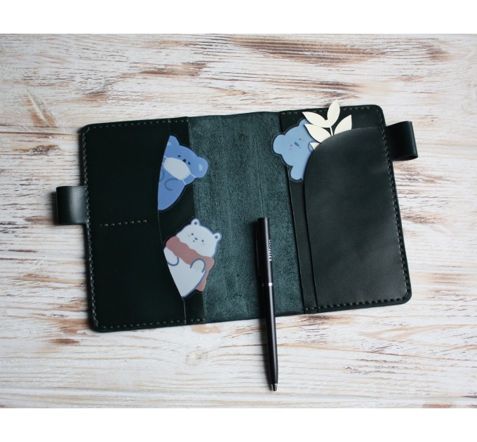 Dark green leather a6 Hobonichi Techo cover