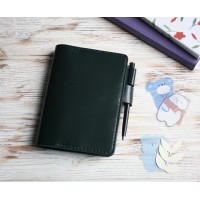 Dark green leather a6 Hobonichi Techo cover